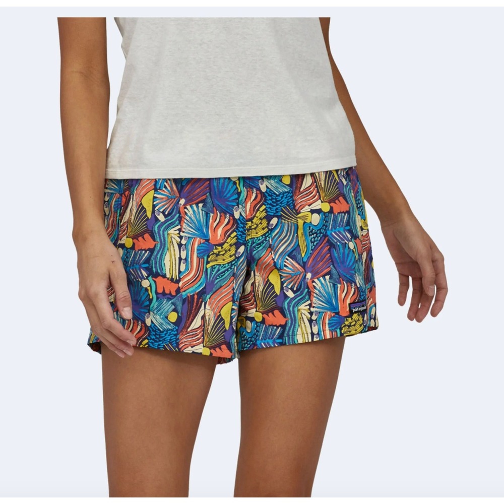 Patagonia Baggies Shorts Tropical Fish Print Blue Orange XS